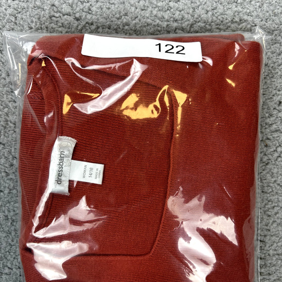 Dress Barn Rust Ornage Knit T-shirt Size 14/16 Square Neckline - Picture 9 of 9